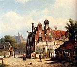 Willem Koekkoek Famous Paintings - Houses Along A Village Street In Summer